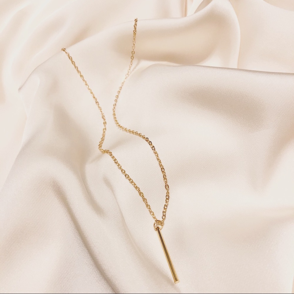 Bar Drop Charm Necklace